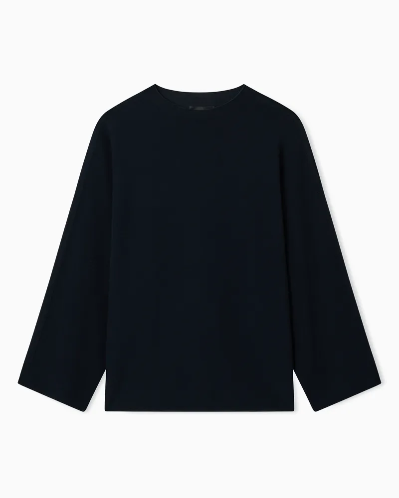 Emporio Armani Pullover in Linksstrickverarbeitung Blau