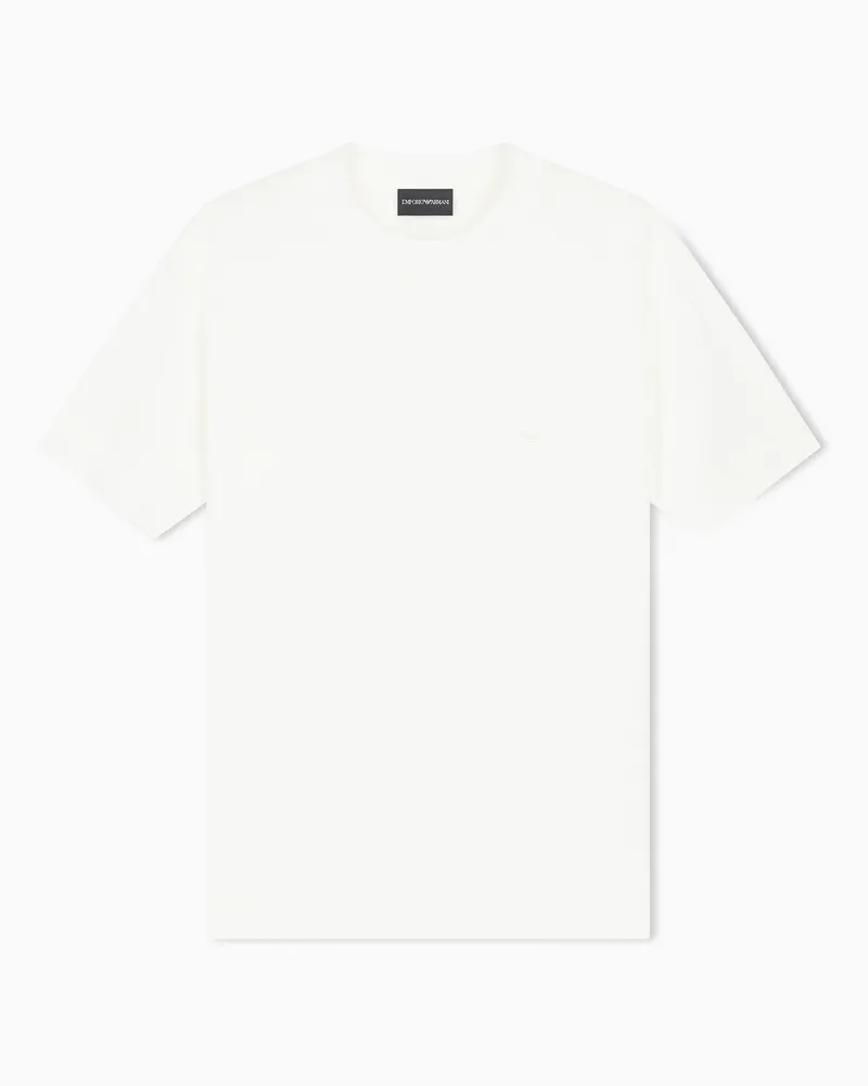 Emporio Armani Regular Fit T-Shirt Essential aus Lyocell und Baumwolle Weiß