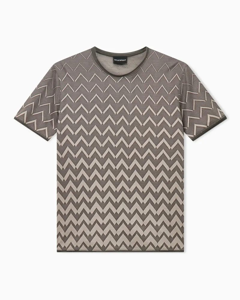 Emporio Armani T-Shirt Regular Fit aus Lyocell und Baumwolljersey Grau