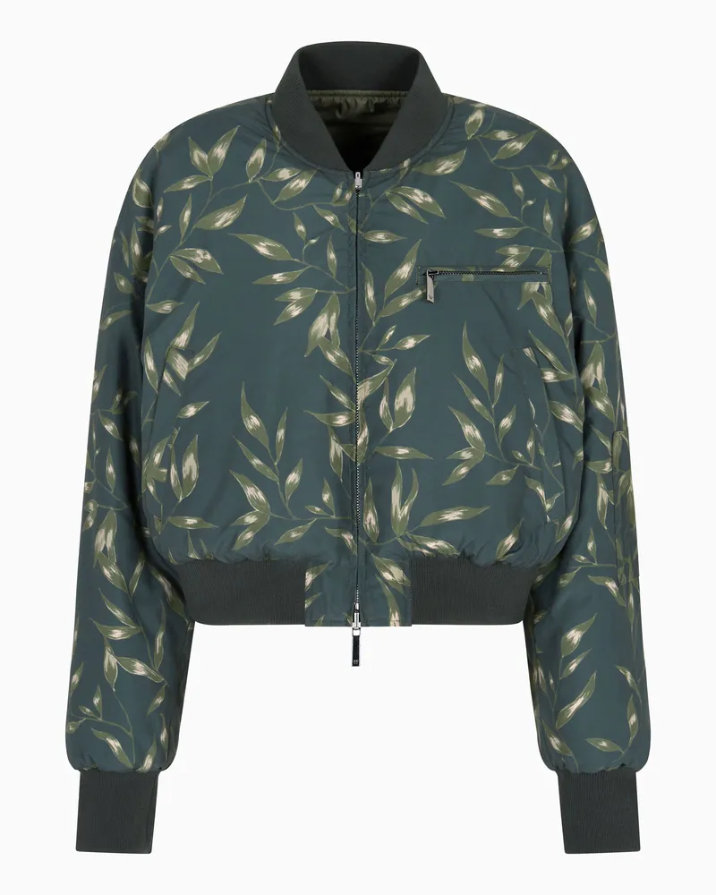 Emporio Armani Wendbare Bomberjacke aus Nylon aus der New York Sonderkollektion Grün