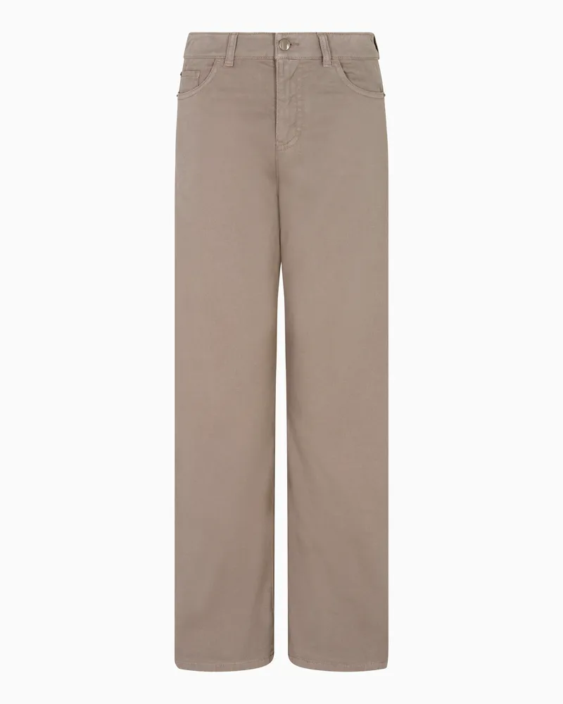 Emporio Armani Jeans J33 mit mittelhohem Bund und verkürztem, ausgestelltem Bein aus stückgefärbtem, elastischem Drillich Braun