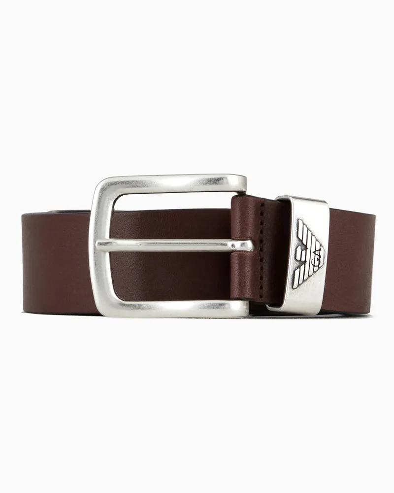 Emporio Armani Gürtel aus Leder mit Logo-Schnalle Braun