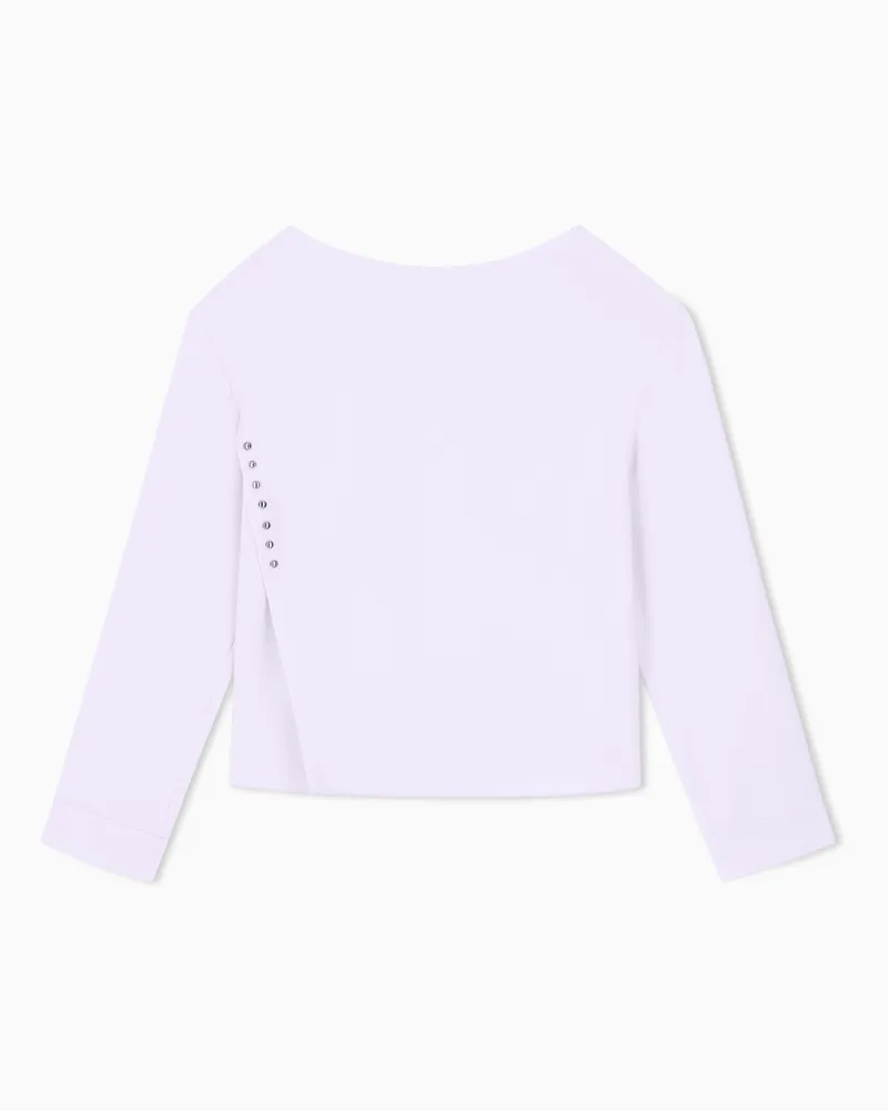 Emporio Armani Ungefüttertes Top aus technischem Cady mit Nietknöpfen Violett