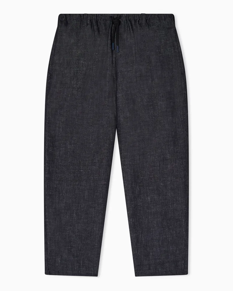 Emporio Armani Hose aus Leinen-Mischung in Denim-Optik Braun