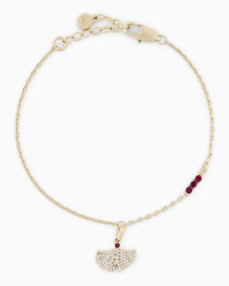 Emporio Armani Armband mit Anhänger aus Messing in Goldoptik Mehrfarbig
