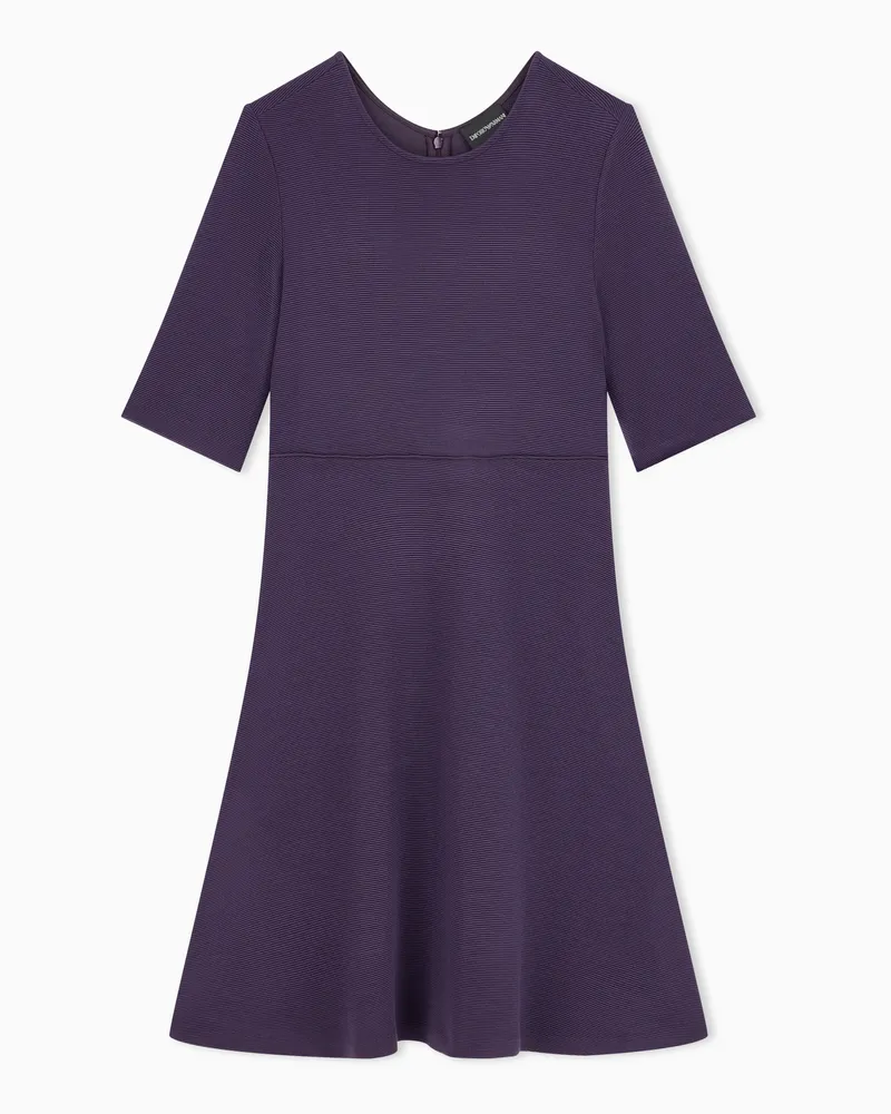 Emporio Armani Kleid aus Ottoman-Jersey mit Paspelierung aus mattem Satin Violett