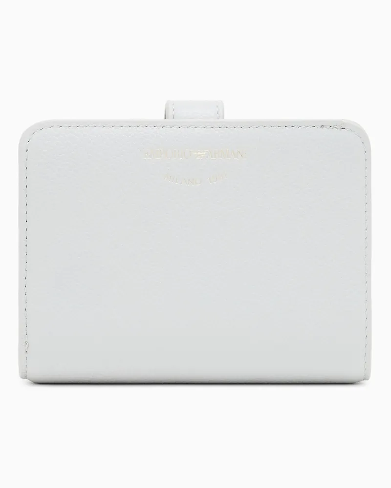 Emporio Armani Bifold-Portemonnaie aus getrommeltem Leder Grau