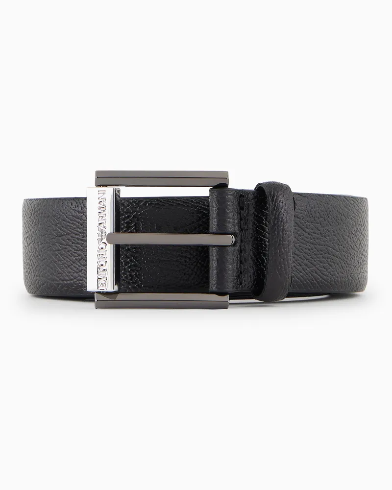 Emporio Armani Gürtel aus getrommeltem Leder Schwarz