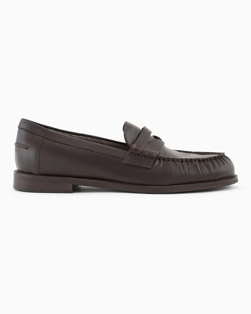 Emporio Armani Mokassins aus Glattleder Braun