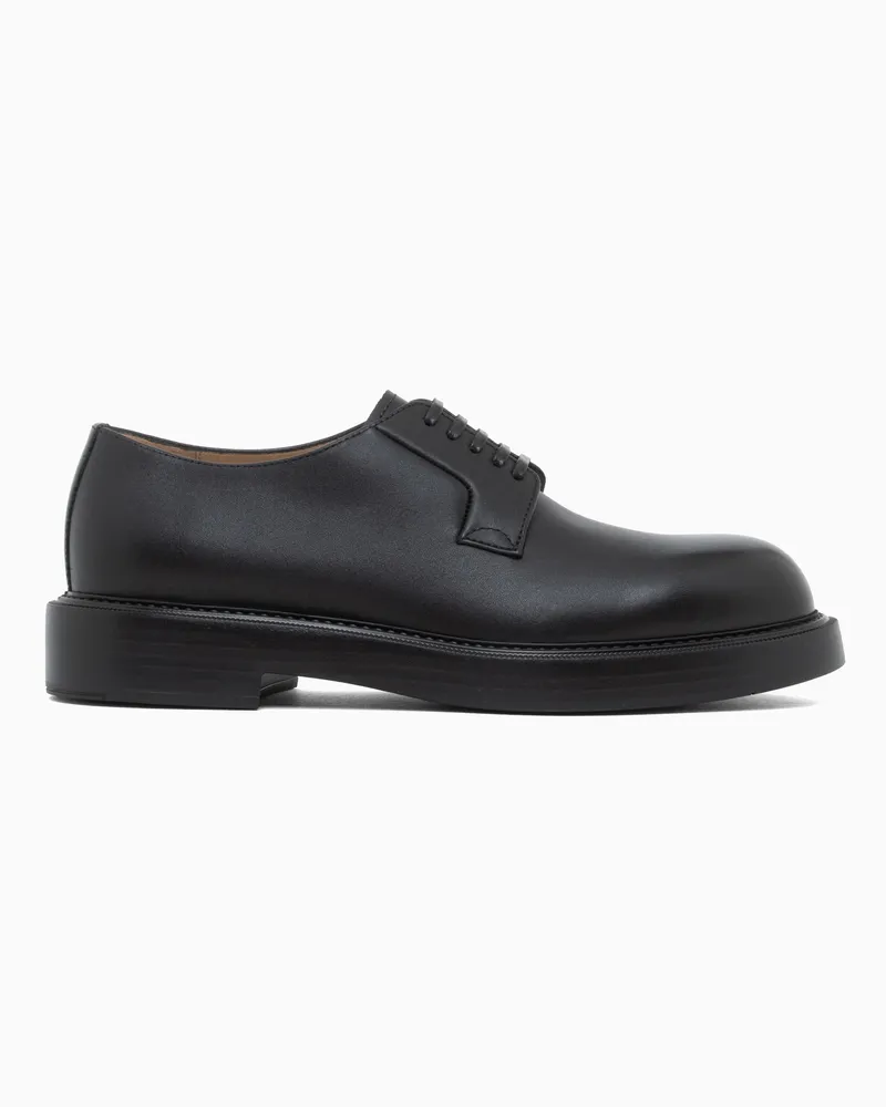 Emporio Armani Derby-Schuhe aus Glattleder im Regular Fit Schwarz