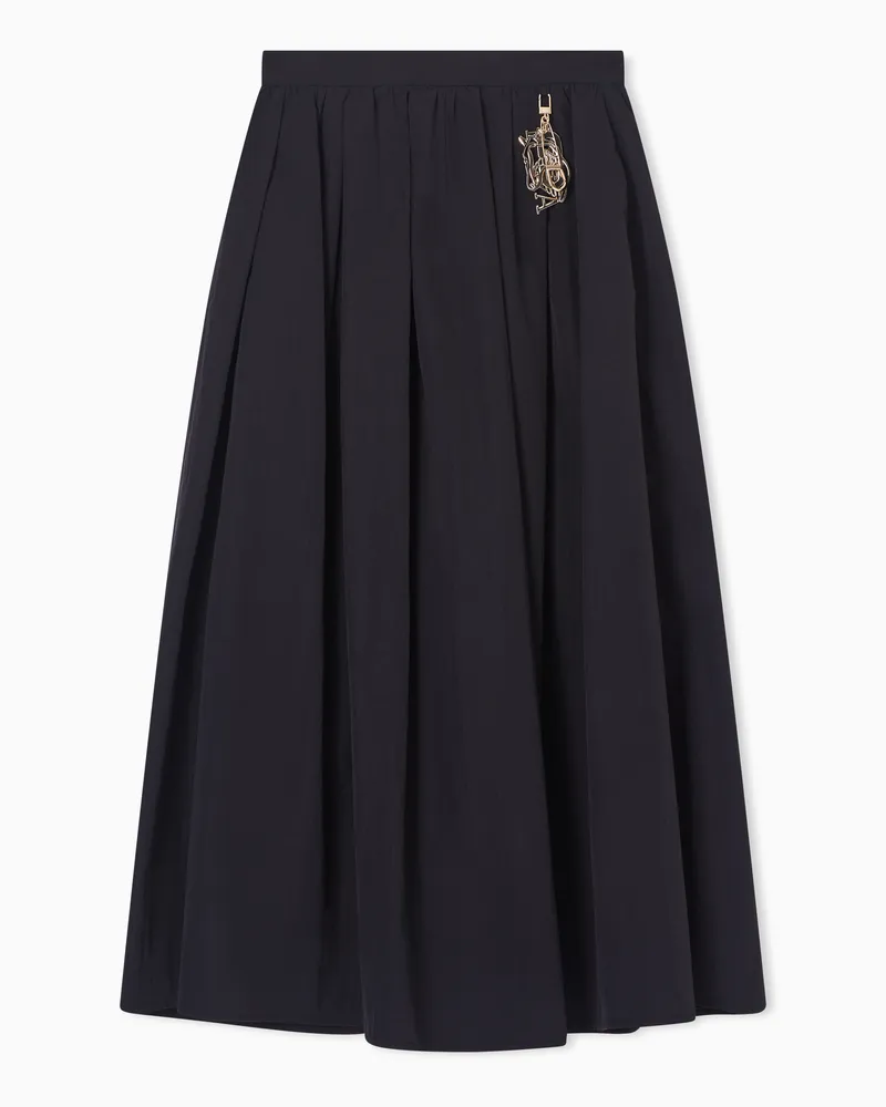 Emporio Armani Langer Rock aus Nylontaft mit Bundfalten zum Mondneujahr Schwarz