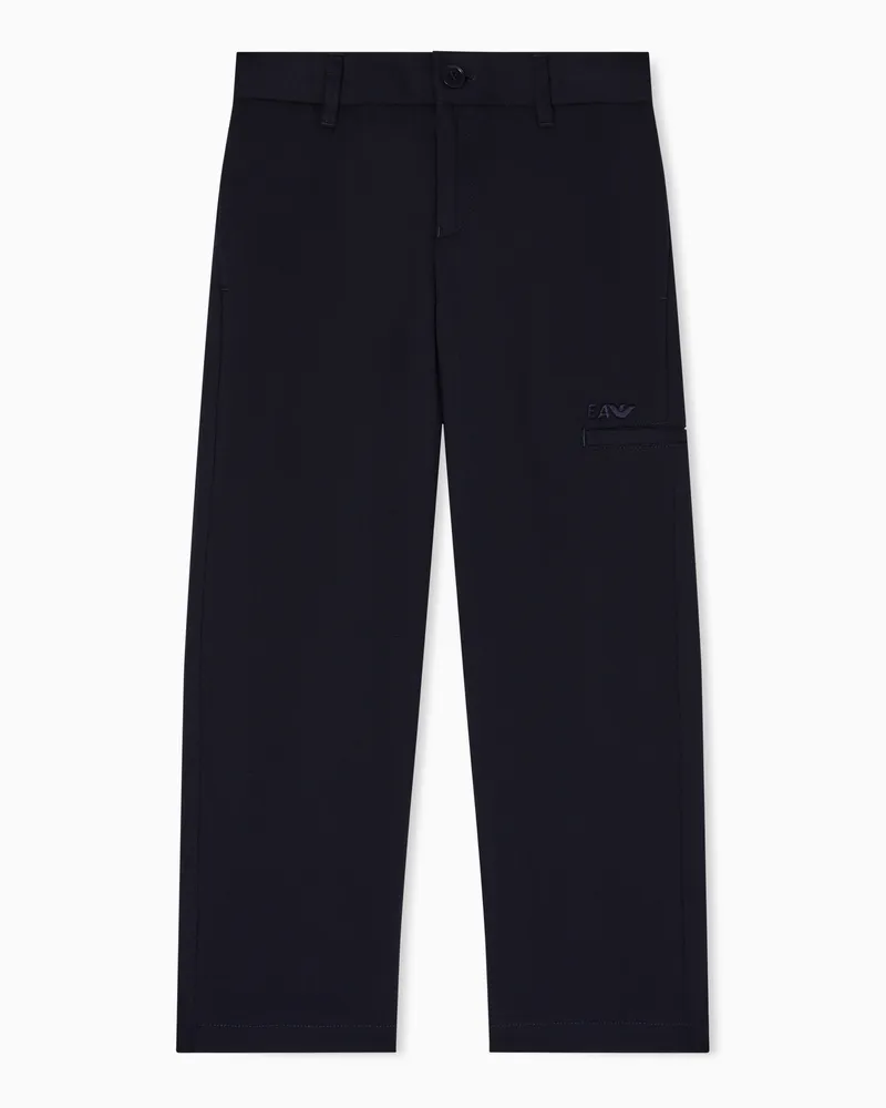 Emporio Armani Hose aus Stoff in Mikrostruktur Marineblau
