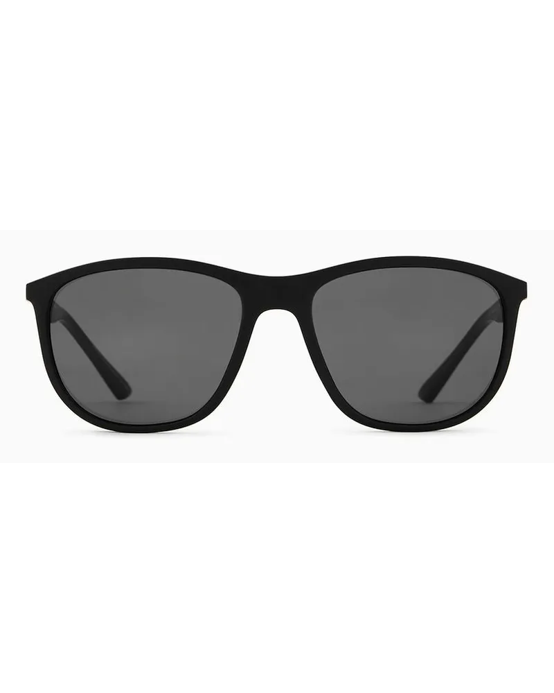 Emporio Armani Sonnenbrille In Pillow-form Für Herren Asian Fit Schwarz