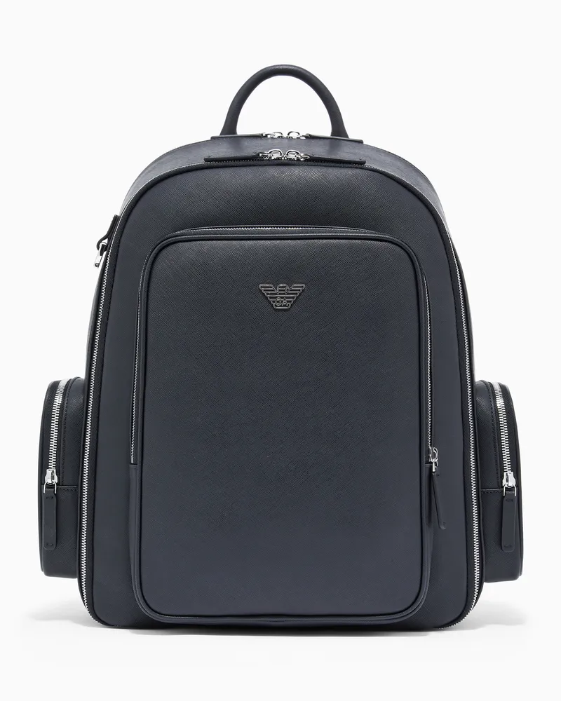 Emporio Armani ASV regenerated saffiano backpack Schwarz