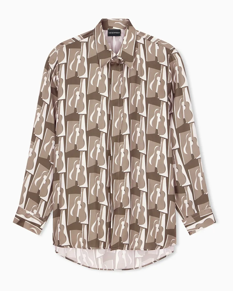 Emporio Armani Hemd mit einem abstrakten Muster und klassischem Kragen Gemustert