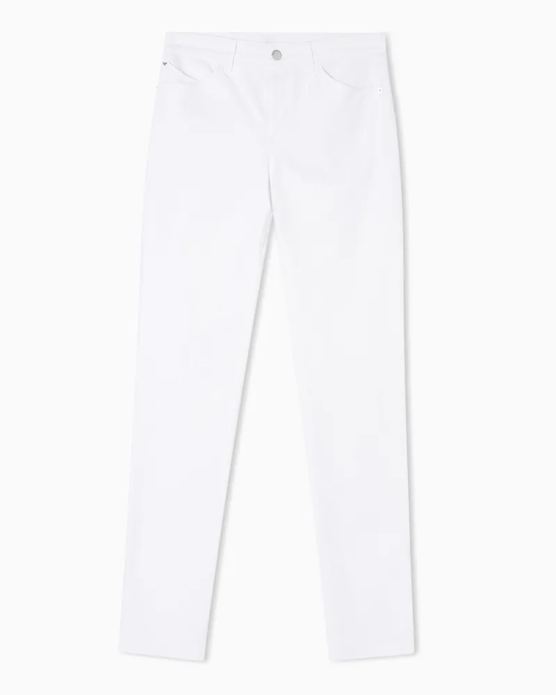 Emporio Armani J18 Jeans aus Comfort-Denim mit hoher Taille Essential Weiß