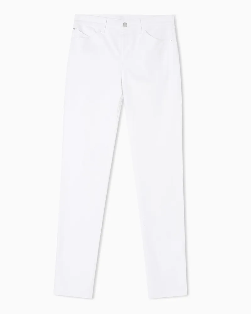 Emporio Armani Jeans J18 mit hoher Taille und schmalem Bein aus Comfort-Denim Weiß