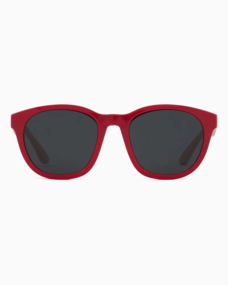 Emporio Armani Junior-Sonnenbrille im Panto-Design mit austauschbaren Wechselgläsern Rot