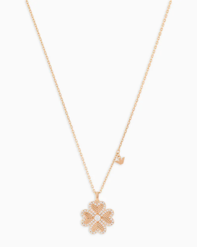 Emporio Armani Halskette mit Anhänger aus roségoldfarbenem Sterlingsilber Mehrfarbig