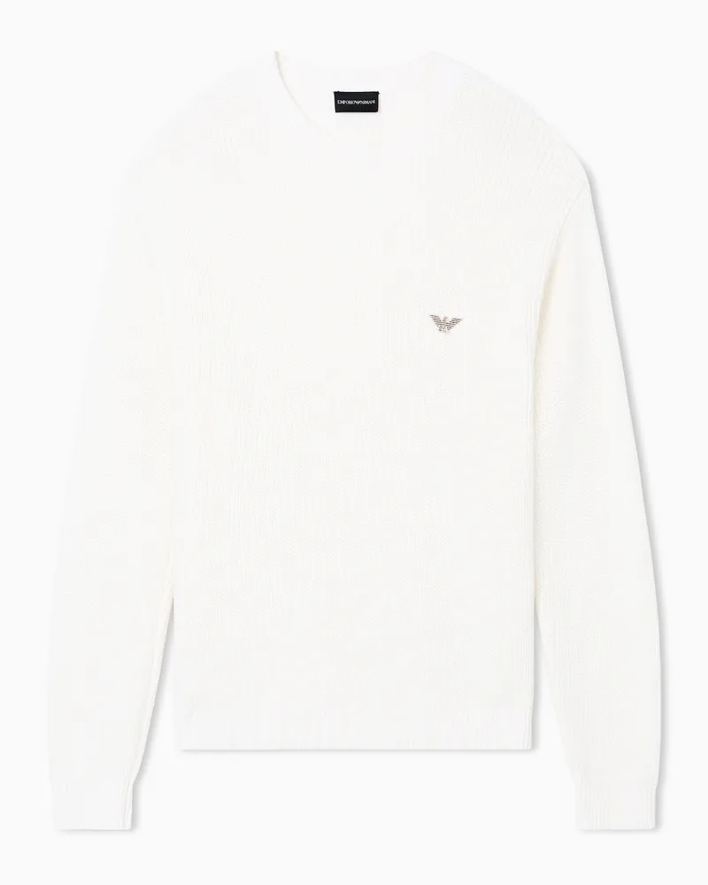 Emporio Armani Pullover in Halbpatentmuster Weiß