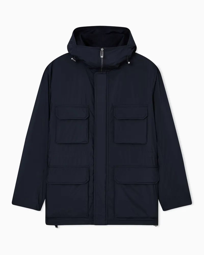Emporio Armani Wattierte ASV Travel Essential Jacke aus recyceltem Nylon Marineblau