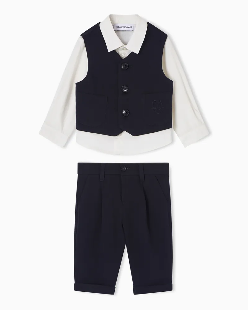 Emporio Armani Set aus Hemd, Weste und Hose Marineblau