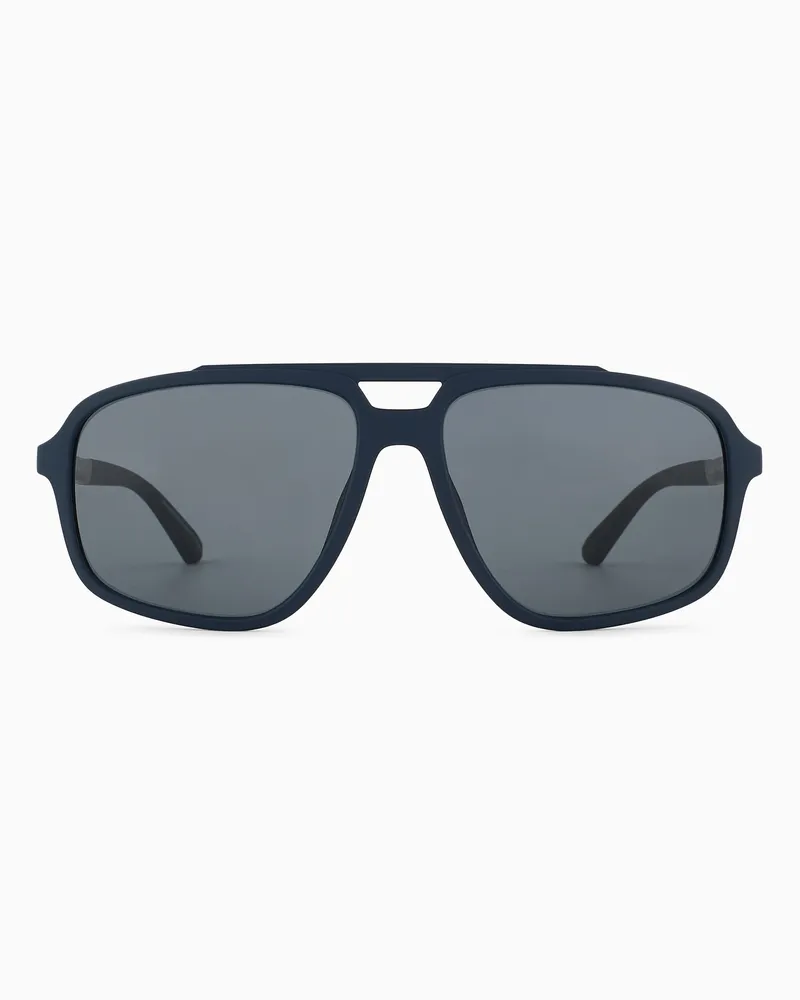 Emporio Armani Sonnenbrille mit Pilotenfassung für Herren Blau