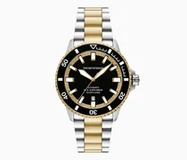 Zweifarbige Sea Explorer Automatikuhr aus Edelstahl