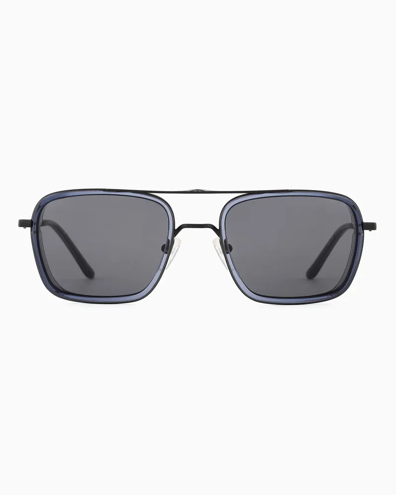 Emporio Armani Eckige Sonnenbrille für Herren Blau