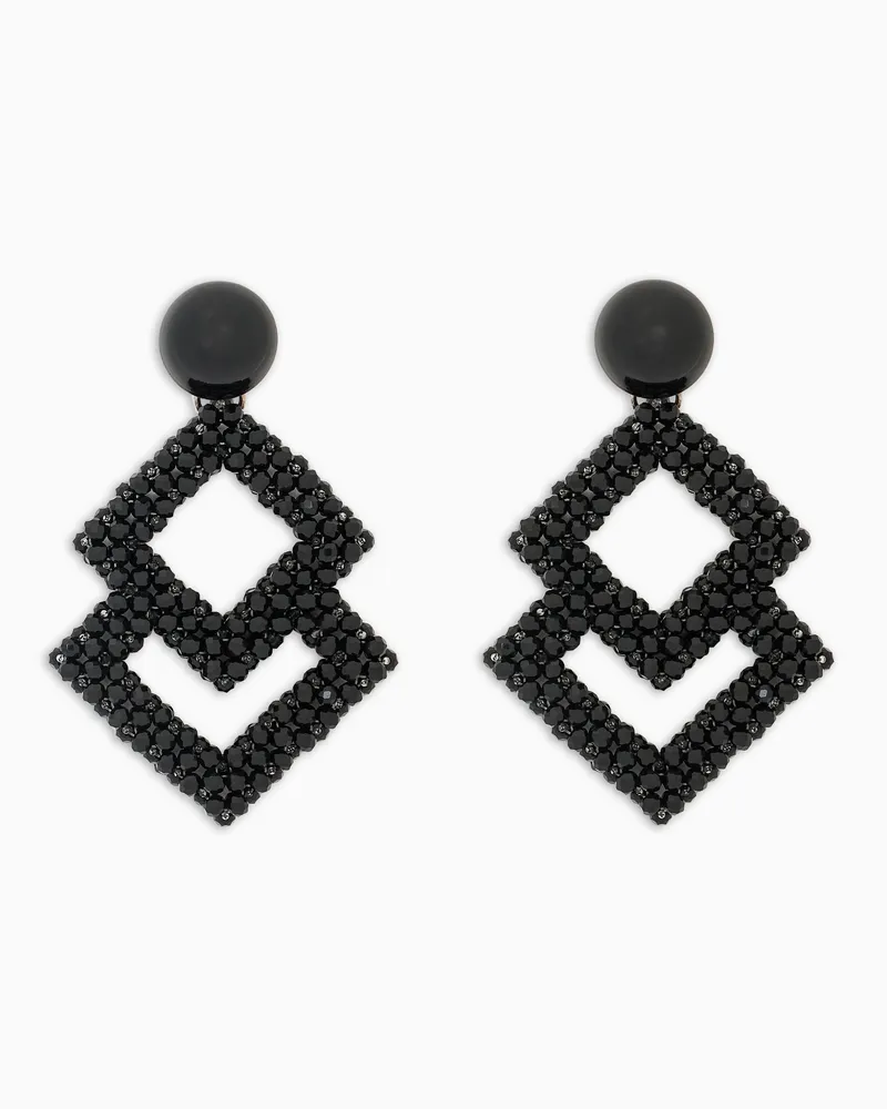 Emporio Armani Hängeohrringe mit facettierten Mikro-Kugeln Schwarz