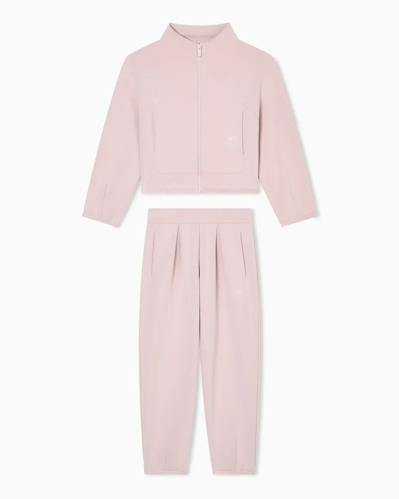 Emporio Armani ASV Trainingsanzug mit einem Sweatshirt mit durchgehendem Reißverschluss, gefertigt aus Interlock-Jersey Pink