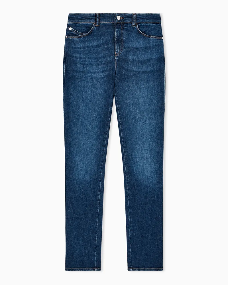 Emporio Armani Denim-Jeans im Used-Look Blau