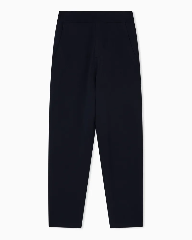Emporio Armani Icon Hose mit elastischem Bund aus Stoff-Strick Marineblau