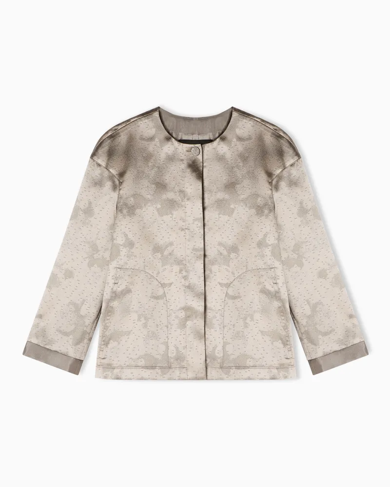 Emporio Armani Jacket in camou flower ASV jacquard fabric Grau