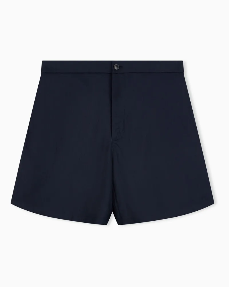Emporio Armani Bermudashorts Regular aus Tencel Lyocell Jacquard Blau