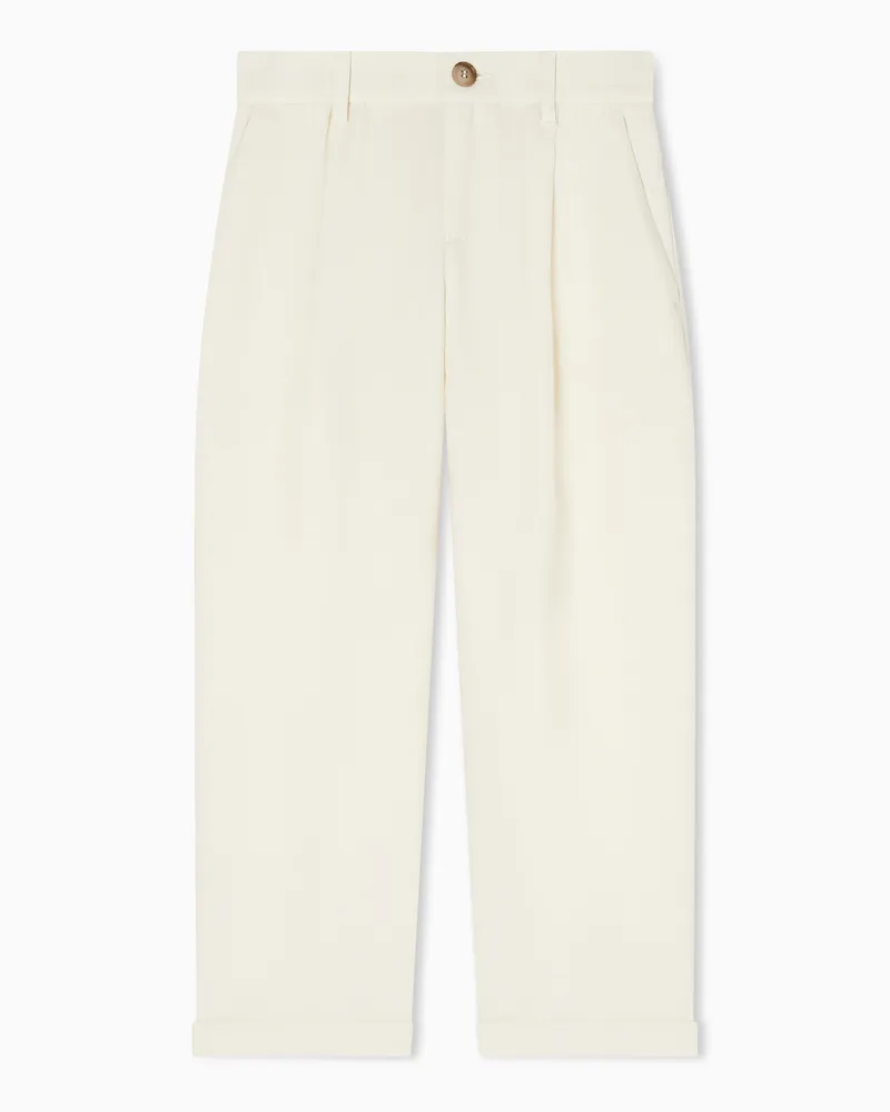 Emporio Armani ASV Hose mit Bundfalte aus Viskosemischung für besondere Anlässe Beige