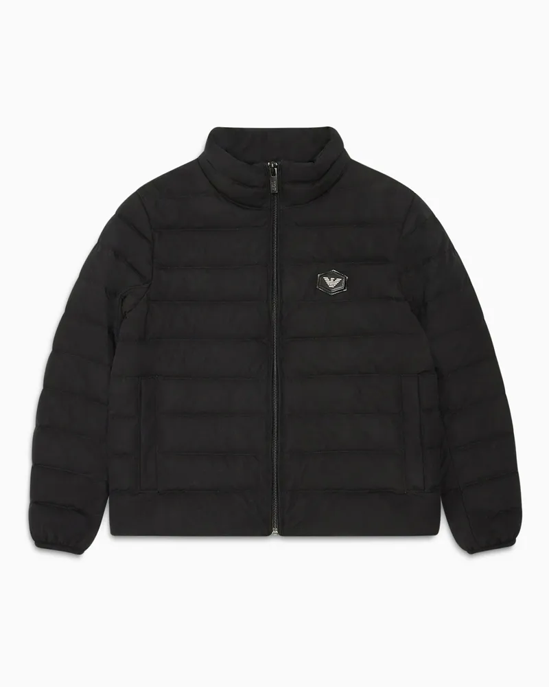 Emporio Armani ASV Gesteppte Daunenjacke aus Nylon mit recycelten Daunen Schwarz