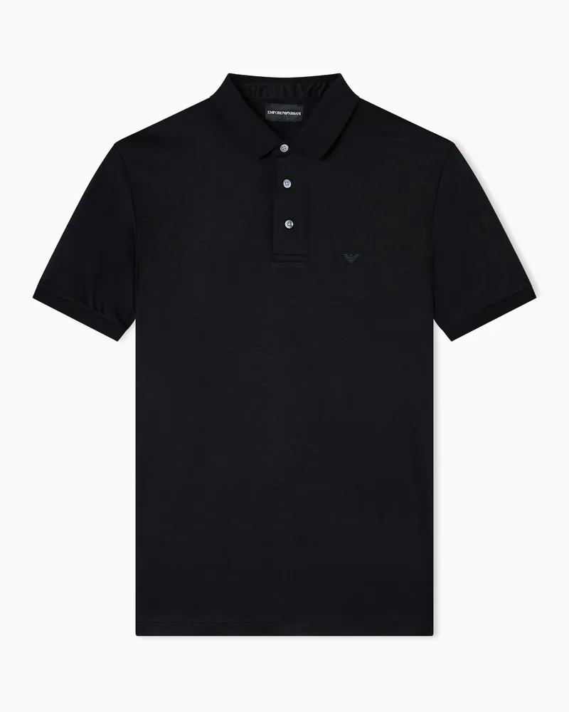 Emporio Armani ASV Jersey-Poloshirt aus Lyocell-Mischung Schwarz