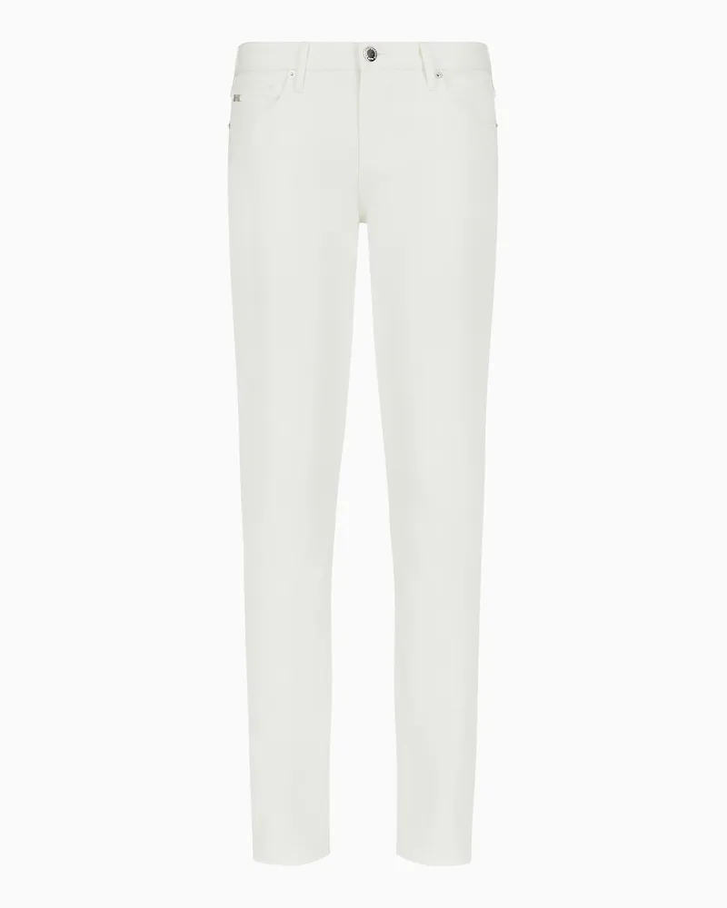 Emporio Armani J06 Slim-Fit-Hose aus bequemem Stretch-Gabardine Weiß