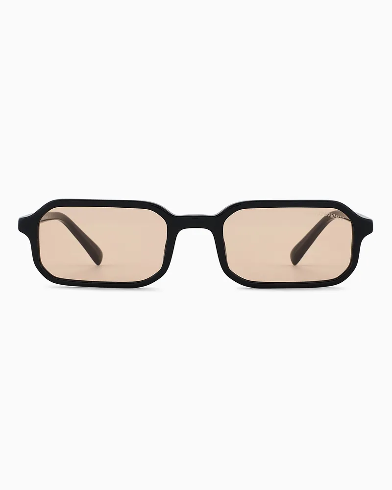 Emporio Armani Sonnenbrille mit rechteckiger Fassung für Herren Schwarz