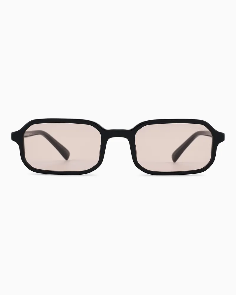 Emporio Armani Sonnenbrille mit rechteckiger Fassung für Herren Schwarz