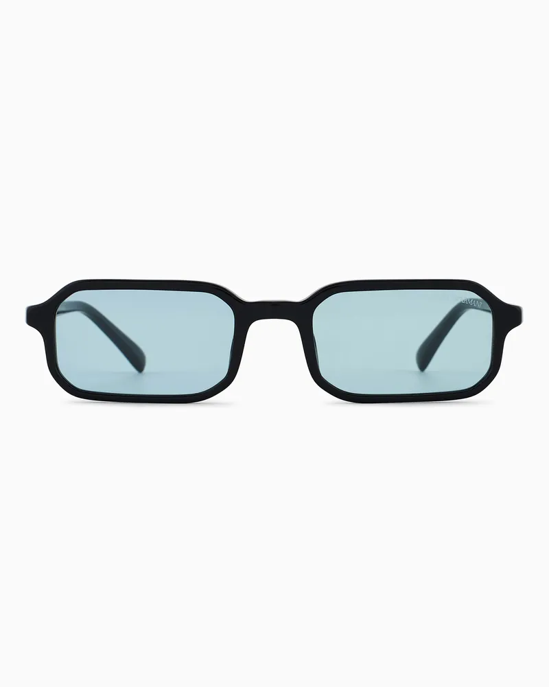 Emporio Armani Sonnenbrille mit rechteckiger Fassung für Herren Schwarz