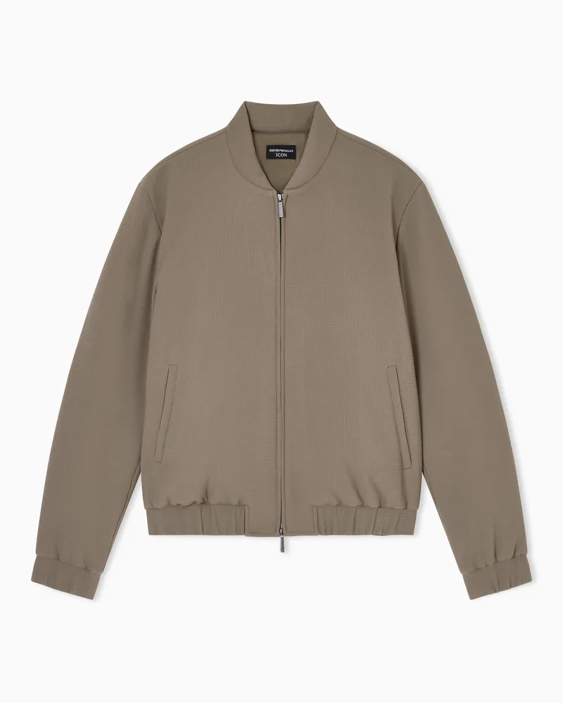 Emporio Armani Blouson aus Crêpe-Jersey mit 3D-Pikee-Effekt Braun