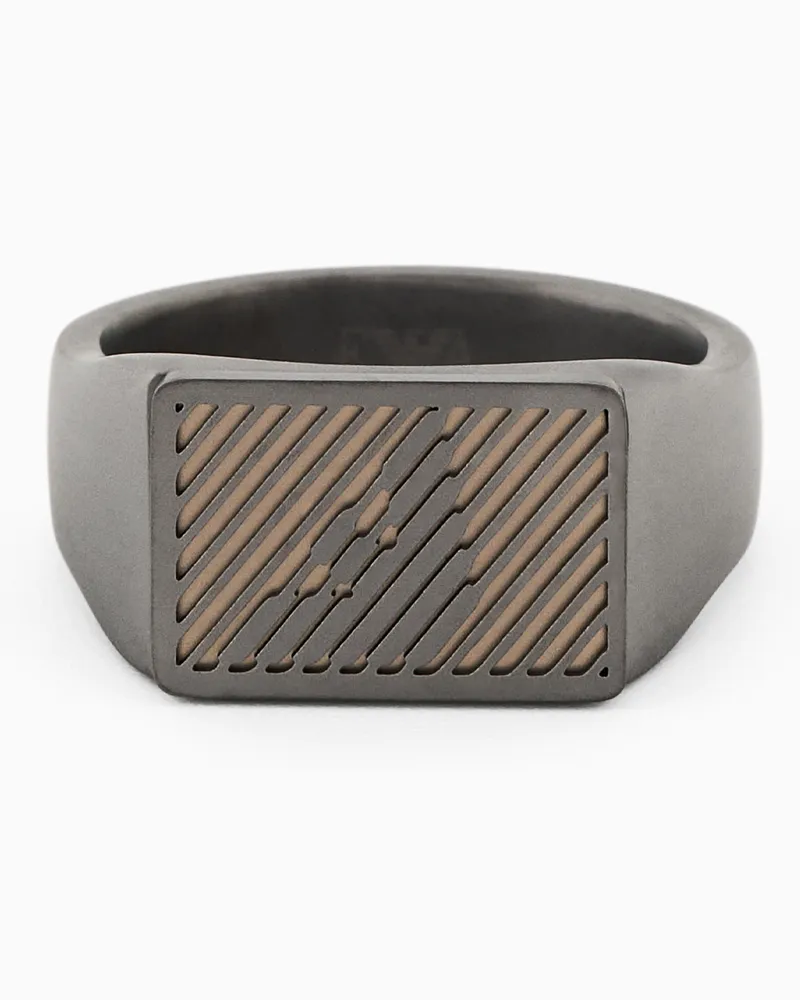 Emporio Armani Siegelring aus zweifarbigem Edelstahl Mehrfarbig