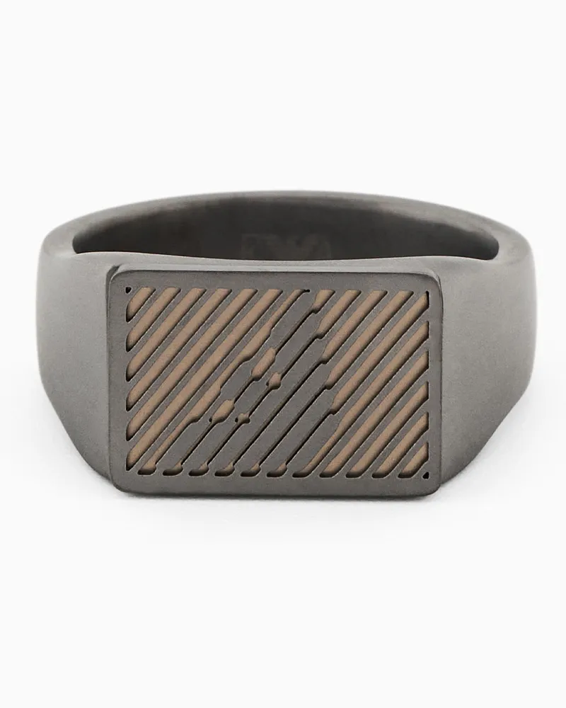 Emporio Armani Siegelring aus zweifarbigem Edelstahl Mehrfarbig