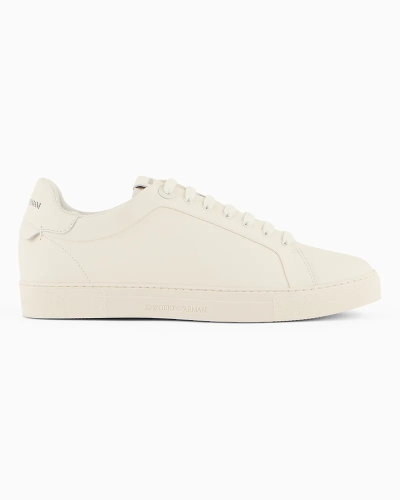 Emporio Armani Sneaker aus weichem Leder Weiß