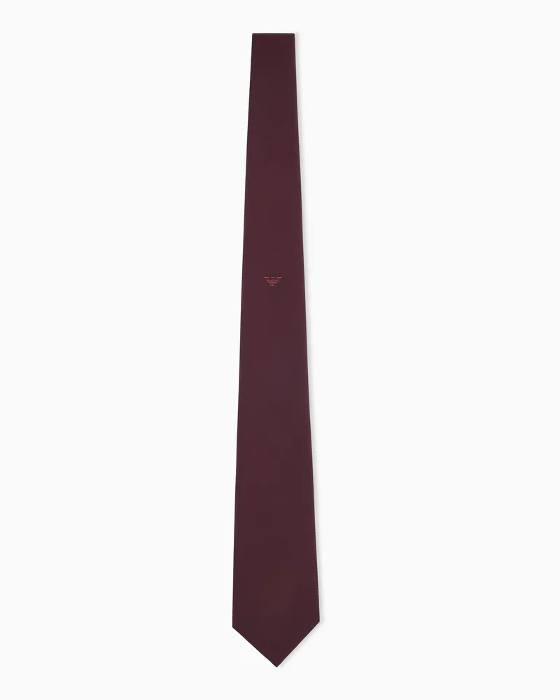 Emporio Armani Klassische Krawatte aus Stretch-Nylon mit glatter Textur Burgunderrot