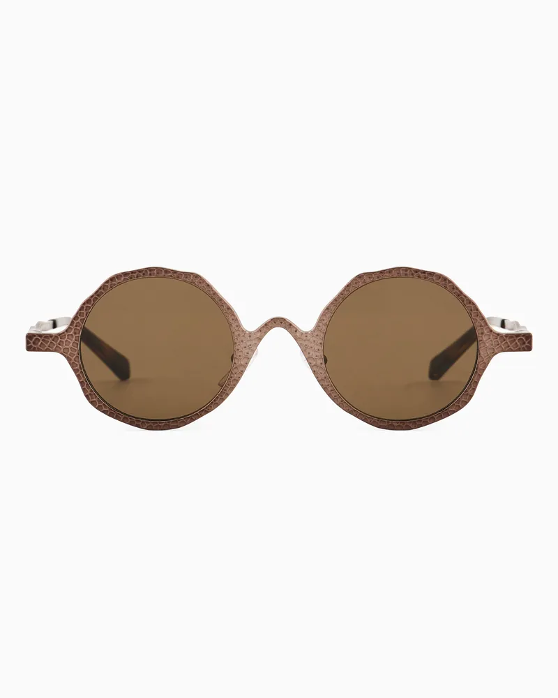 Emporio Armani Runde Sonnenbrille für Herren Braun