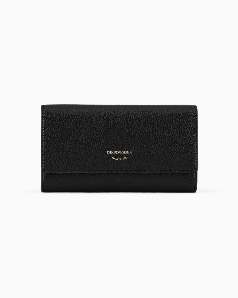 Emporio Armani Portemonnaie MyEA mit Patte mit Hirschprint Schwarz