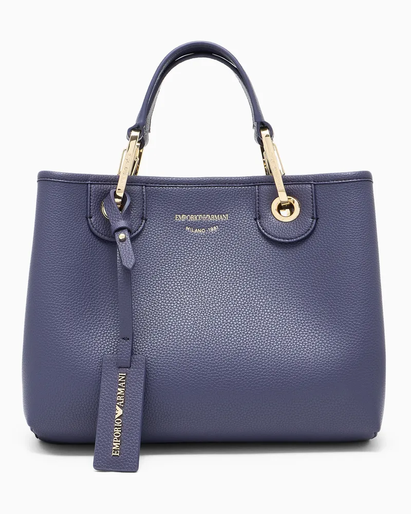 Emporio Armani Kleiner Shopper MyEA mit Hirsch-Print Blau